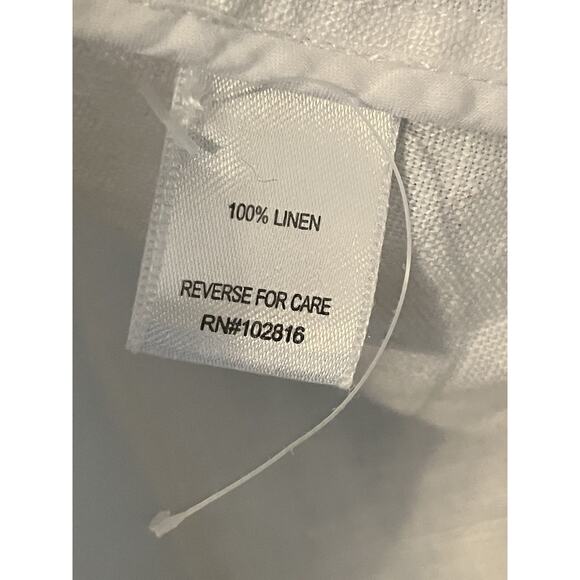 Garnet Hill White Linen Blazer Jacket •L• Button Beach Summer EXC - Picture 7 of 11